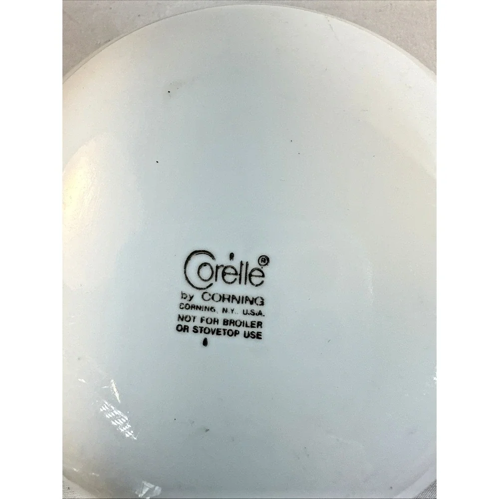 Set of 2 Corelle Cereal Bowls White with Green Band 6 1/4